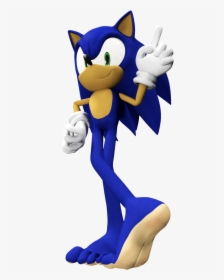 [3d] Sonic The Hedgehog By Feetymcfoot - Sonic The Hedgehog Without Shoes, HD Png Download, Transparent PNG