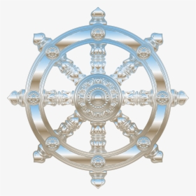 Environment Mapped Chrome Ornate Dharma Wheel Clip - Wheel Buddha 24 Thing Circle, HD Png Download, Transparent PNG