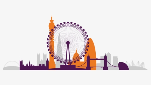 London Skyline Silhouette - Orange London Skyline, HD Png Download, Transparent PNG
