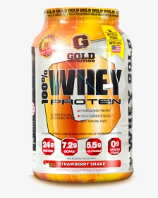 100 Whey Protein Gold Nutrition Strawberry1 - Whey Protein Gold Nutrition, HD Png Download, Transparent PNG
