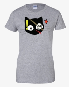 Funny, Cute Cat Skull, Pirate Ladies T Shirt Sport - Shirt, HD Png Download, Transparent PNG