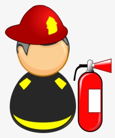 Fire Hat Clipart First Responder Firefighter - Fire Extinguisher Cartoon Gif, HD Png Download, Transparent PNG