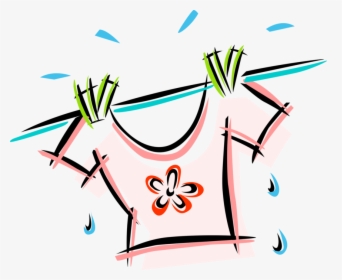 Vector Illustration Of Laundry Hanging On Clothesline - Varal Roupas Png, Transparent Png, Transparent PNG