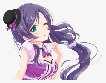 Nozomi Tojo Png - Sexy Purple Haired Anime Girl, Transparent Png, Transparent PNG
