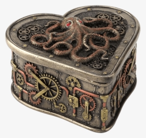 Steampunk Octopus Heart Trinket Box - Octopus, HD Png Download, Transparent PNG