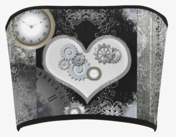 Steampunk, Heart, Clocks And Gears Bandeau Top - Heart, HD Png Download, Transparent PNG
