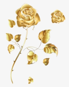 Clip Art Golden Color Flowers - Gold Roses Png, Transparent Png, Transparent PNG