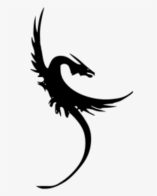 Fantasy Dragon Silhouette - Dragon Symbol Transparent Background, HD Png Download, Transparent PNG