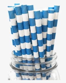 Blue Rugby Striped 25pc Paper Straws - Drinking Straw, HD Png Download, Transparent PNG