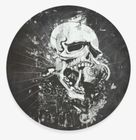 Dark Gothic Skull Round Coaster - Circle, HD Png Download, Transparent PNG