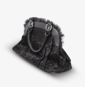 Elegant Black Flocked Skull And Rose Lace Gothic Steampunk - Handbag, HD Png Download, Transparent PNG