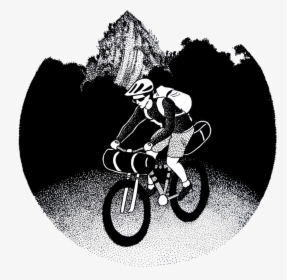 Illustrated Graphics Bicycle Icon Black White - Bikepacking Logo, HD Png Download, Transparent PNG