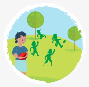 Boy With An Afl Ball Looking At Other Kids Playing - Kid Friends Png Transparent, Png Download, Transparent PNG