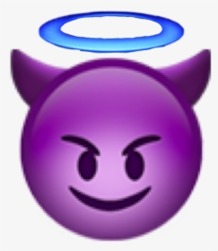 #devil #angel #emoji #emoticon #whatsapp #instagram - Transparent Purple Devil Emoji, HD Png Download, Transparent PNG