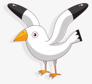 Cartoon White Seagull Png Download - Transparent Transparent Background Seagull Png, Png Download, Transparent PNG