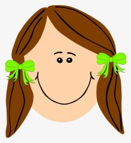 Girl With Brown Long - Face Girl Clip Art, HD Png Download, Transparent PNG