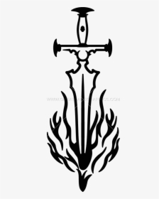 Fire Sword Black And White, HD Png Download, Transparent PNG