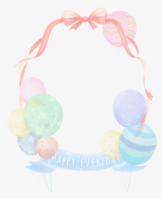 #balloon #cute #colorful #handpainted #watercolor #ribbon - Cute Happy Watercolor Png, Transparent Png, Transparent PNG