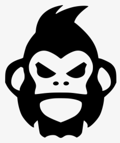 Angry Gorilla Png - Black And White Monkey Png, Transparent Png, Transparent PNG
