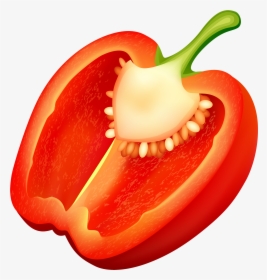 Half Red Pepper Png Clipart - Peppers Vegetables Or Fruits, Transparent Png, Transparent PNG