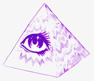 Eye Pyramid Purple Allseeingeye - Vaporwave Satanic Png, Transparent Png, Transparent PNG