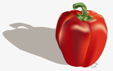 Png Black And White Red Bell Pepper - Red Bell Pepper, Transparent Png, Transparent PNG