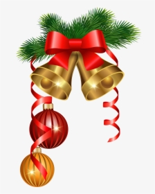 And Golden Tree Decoration Ornaments Christmas Bells - Merry Christmas Bells Png, Transparent Png, Transparent PNG