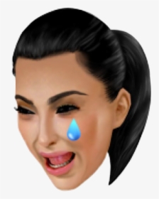 Kim Kardashian Crying Face Png - Kim K Crying Face Emoji, Transparent Png, Transparent PNG