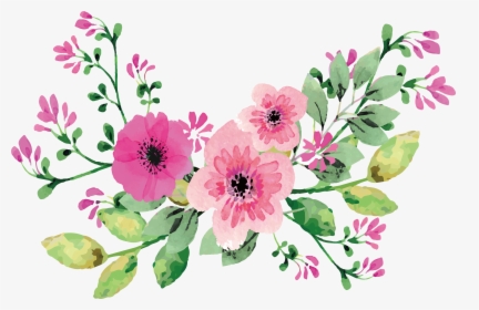 Romantic Transprent Download Pink - Pink Watercolor Flower Vector, HD Png Download, Transparent PNG