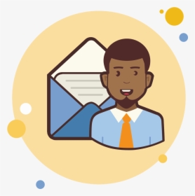 Man With Mail Icon - Cartoon, HD Png Download, Transparent PNG