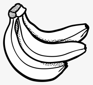 Transparent Banana Png - Fruits Black And White, Png Download, Transparent PNG