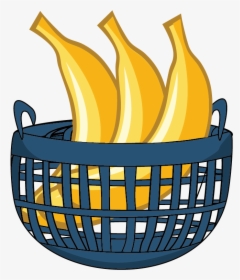 Basket Clipart Banana - Banana In The Basket Clipart, HD Png Download, Transparent PNG
