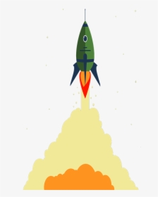 Rocket, Flat, Space, Start, Grow, Upgrade, Star, Cosmos - Rocket Flat, HD Png Download, Transparent PNG