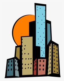 Collection Of Free Skyscraper Drawing Animated Download - City Clipart, HD Png Download, Transparent PNG