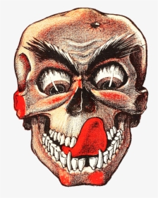 Source - Www - Wpclipart - Com - Report - Scary Skull - Vintage Paper Halloween Masks, HD Png Download, Transparent PNG