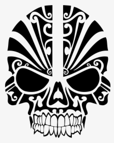 Visual Arts,art,skull - Tribal Skull Silhouette, HD Png Download, Transparent PNG
