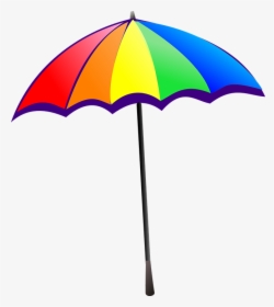 Umbrella, Rainbow, Colorful, - Beach Umbrella Clipart, HD Png Download, Transparent PNG