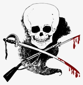 Vector Illustration Of Scary Ghost With Skull Head - Sword With Blood Clipart, HD Png Download, Transparent PNG