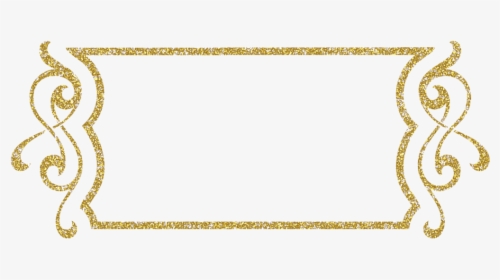 Gold Scrollwork Cliparts - Gold Glitter Frame Png, Transparent Png, Transparent PNG