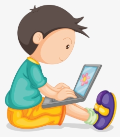 Boy With Laptop Clipart, HD Png Download, Transparent PNG