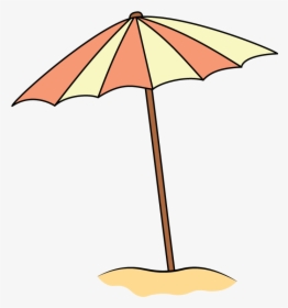 Beach Umbrella Drawing Easy - Drawing Of A Beach Umbrella, HD Png Download, Transparent PNG