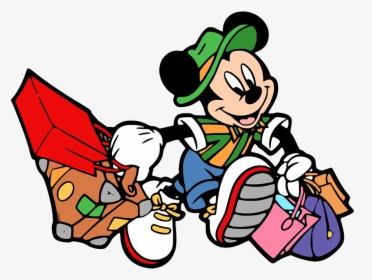 Cartoon - Mickey Mouse Carrying Luggage, HD Png Download, Transparent PNG