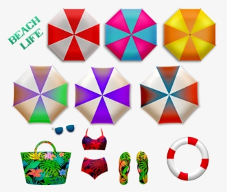 Summer Beach Umbrellas, Umbrella, Overhead Umbrella - Sombrilla De Playa Verano, HD Png Download, Transparent PNG
