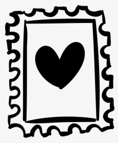Stamp With Heart Drawing - Stamp Drawing Png, Transparent Png, Transparent PNG