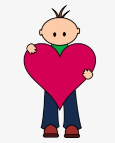 Transparent Heart Stamp Png - Boy With Heart Clipart, Png Download, Transparent PNG