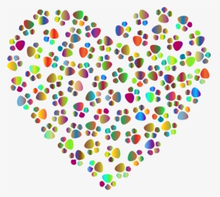 Heart,area,line - Heart With Paw Print, HD Png Download, Transparent PNG