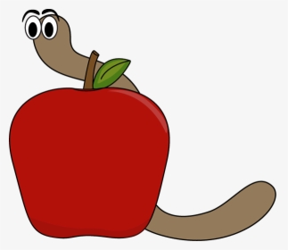 Geography Clipart Book Apple - Apple With Worm Clipart, HD Png Download, Transparent PNG