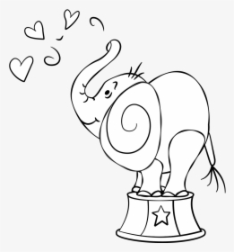 Elephant Love Digi Stamp - Cartoon, HD Png Download, Transparent PNG
