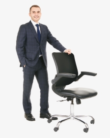 Person Sitting In Chair Png -hugo Clark Standing - Office Chair, Transparent Png, Transparent PNG