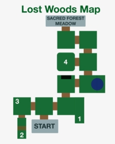Map Of The Lost Woods - Ocarina Of Time Master Quest Lost Woods Map, HD Png Download, Transparent PNG